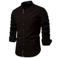 Primavera y verano nuevas camisas de negocios de moda para hombres camisas de manga larga de color sólido de moda japonesa casual de algodón y lino para hombres en hermosos tamaños - details 5