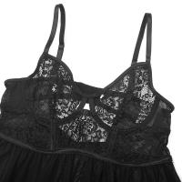 Camisón rojo sexy con liguero de malla de encaje ultrafino, pijama seductor para mujer - details 3