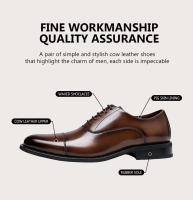Zapatos de vestir de lujo para hombre, de cuero genuino italiano clásico Oxford de oficina - details 9