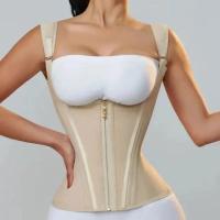 Fas Colombianas para mujer Body Shaper Corsé de chaleco estable de doble compresión con cierre de cremallera y ojo de gato - details 2