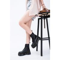 Suelas gruesas con forro polar Botas Dr. Martens, cremalleras laterales, botas cortas de mujer británica, suelas de pastel, botas de trabajo y zapatos de algodón - details 10