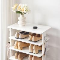Zapatero, Estante Zapatero, Estantería para Zapatos, Mueble Zapatero de 8 Niveles, con 2 Ganchos, 50 x 28 x 113 cm, para Entrada, Dormitorio, Ahorra Espacio, Blanco - details 3