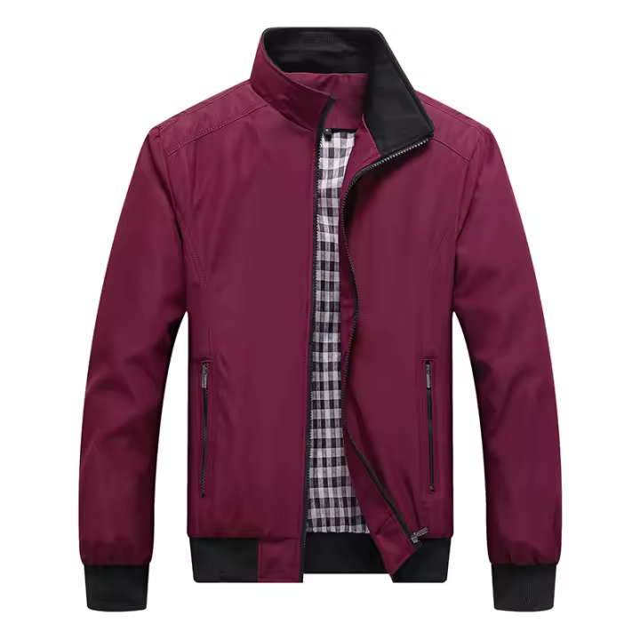 Chaqueta de aviador para hombre Primavera y Otoño nueva moda casual Chaqueta slim, cierre cremallera Estilo militar - 1