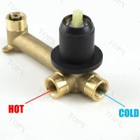 Grifo de Baño TOPX Montado en la Pared Mate Negro con Fregadero Integrado de Bronce Control Dual de Agua Caliente y Fría - details 1
