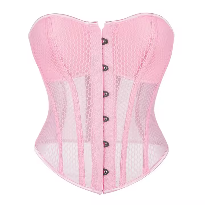 Corsé de malla para mujer, corsé de malla para entrenamiento de cintura con cordones fuertes para entrenamiento de cintura y reducción de cintura. - 1