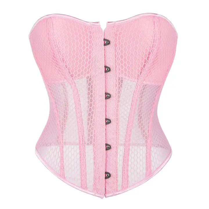 Corsé de malla para mujer, corsé de malla para entrenamiento de cintura con cordones fuertes para entrenamiento de cintura y reducción de cintura. - 1