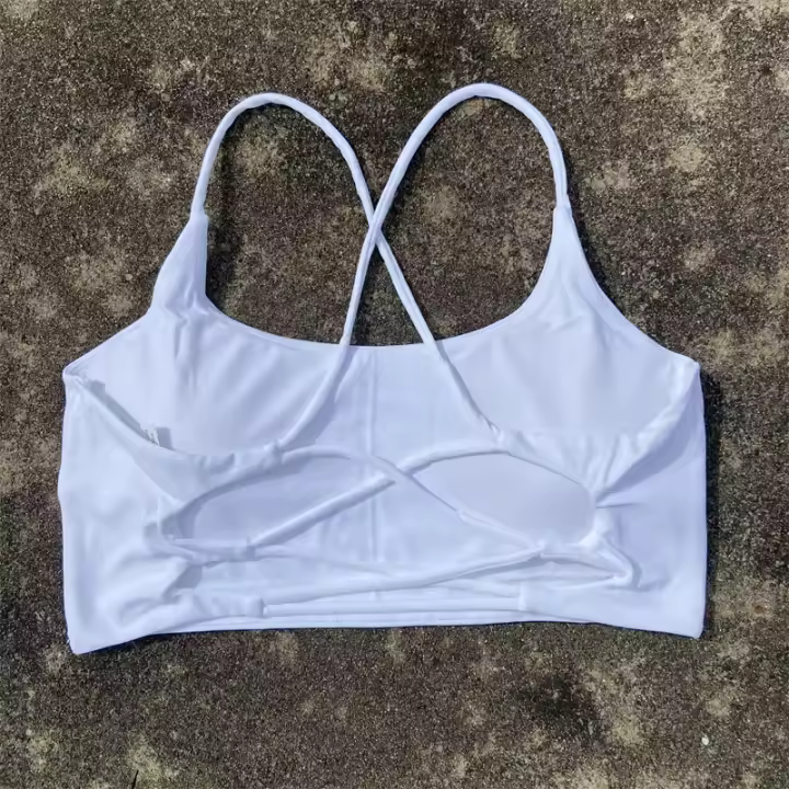 Sujetador deportivo con tirantes cruzados para mujer, Top corto de entrenamiento para yoga, Bralette de fitness de alto impacto, ropa interior acolchada para correr de talla grande - 1