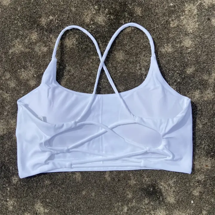 Sujetador deportivo con tirantes cruzados para mujer, Top corto de entrenamiento para yoga, Bralette de fitness de alto impacto, ropa interior acolchada para correr de talla grande - 1
