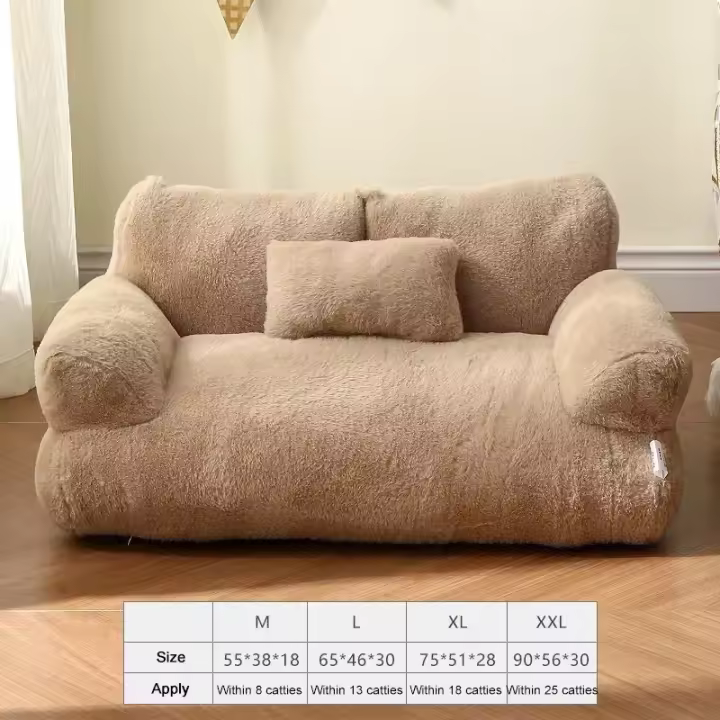 Sofá cama suave de felpa para gato, cama cálida para perros y gatos grandes, adecuado para perros pequeños y medianos, cómodo para dormir, suministros para mascotas, Invierno - 1