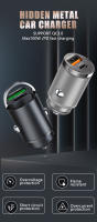 VAORLO-Mini anillo de tracción Invisible para coche, Cargador USB de 100W + tipo C/+ PD30W QC3.0 puerto dual, adaptador de carga de teléfono con Flash súper rápido - details 1