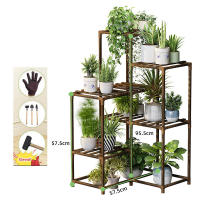Soporte de plantas de madera para interiores y exteriores, estante de exhibición de plantas de escalera, estante de almacenamiento de plantas de balcón, soporte de estante de flores - details 7