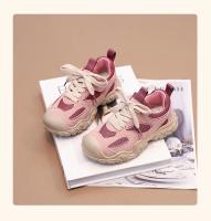 Zapatos informales con cordones para niños y niñas, zapatillas deportivas transpirables de malla de aire, antipatadas, a la moda, para correr, color rosa y gris - details 5