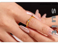 Las Mujeres de Cristal circonio anillo de Maple inoxidable de moda personalizado Nombre Fecha de Oro Joyería de Boda Parejas - details 1