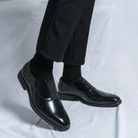 Zapatos Formales para Hombres Color Sólido, Tacón Bajo, Comodidad y Moda en Cuero de Juventud Transpirable - details 16