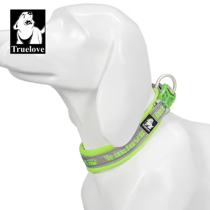 Truelove - collar de nailon reflectante para mascotas, hebilla Duraflex resistente, adecuado para cachorros, gatos, perros grandes, utilizado para caminar, correr, - 1