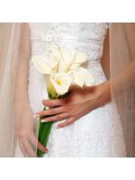 Bolas de Flor de Novia 5/10Pcs Flores Artificiales Blancas para Decoración de Fiesta de Bautizo en Casa Tacto Real de Lili de Calla - details 4
