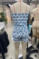 Conjunto de salón de dos piezas de verano para mujer, sin mangas, con hombros descubiertos, Tops de tubo florales, pantalones cortos, conjuntos de ropa de dormir, ropa de playa para vacaciones - details 3