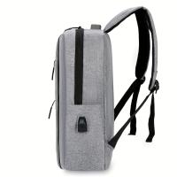 Mochila de hombro para hombre Mochila para computadora Bolso de viaje para hombre de gran capacidad Gris - details 0