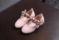 Zapatos de princesa de cristal para niña de cuero floral para niño, estilo coreano, zapatos de baile con lazo para fiesta y boda - details 3