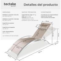 Set de 2 Tumbonas de Jardín Exterior Plegable con Reposacabezas Reclinable en 7 Posiciones - details 11