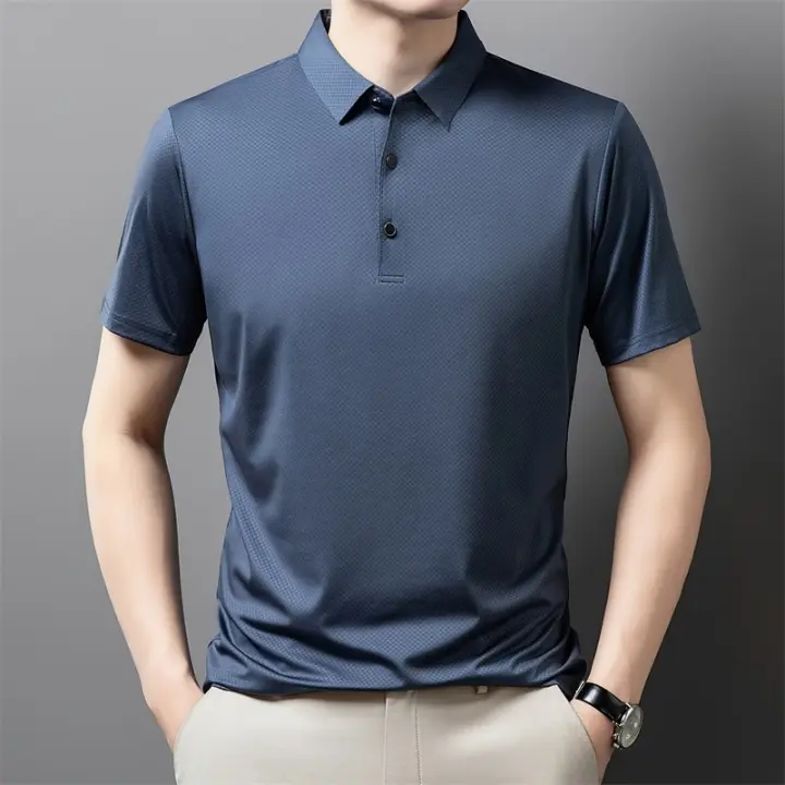 Polo de Moda para Hombres Verano 2025 Viste Casual para Papá Manga Corta Secado Rápido - 1