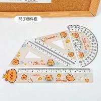 Capybara-conjunto de reglas de dibujos animados Kawaii para estudiantes, papelería, transportador triangular, regalos para niños, 2024 - details 1