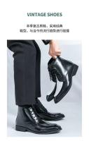 2023 nuevos zapatos de cuero antideslizantes con cordones altos de negocios a la moda para hombres - details 1