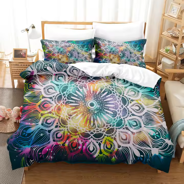 Funda de edredón Juego de cama bohemio Funda nórdica de flores bohemias Fundas de almohada de nacionalidad exótica Queen King para mujer Pareja Decoraciones de dormitorio - 1