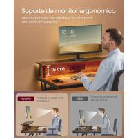 Mesa de Juegos con Luces LED y Enchufes Tamaño 60 x 120 x 76cm Elegancia Rústica Marrón - details 33