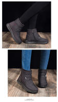 Zapatos de algodón, tacones planos bajos informales, botas de nieve de tubo corto de invierno para mujer, talla grande, zapatos para mamá - details 12