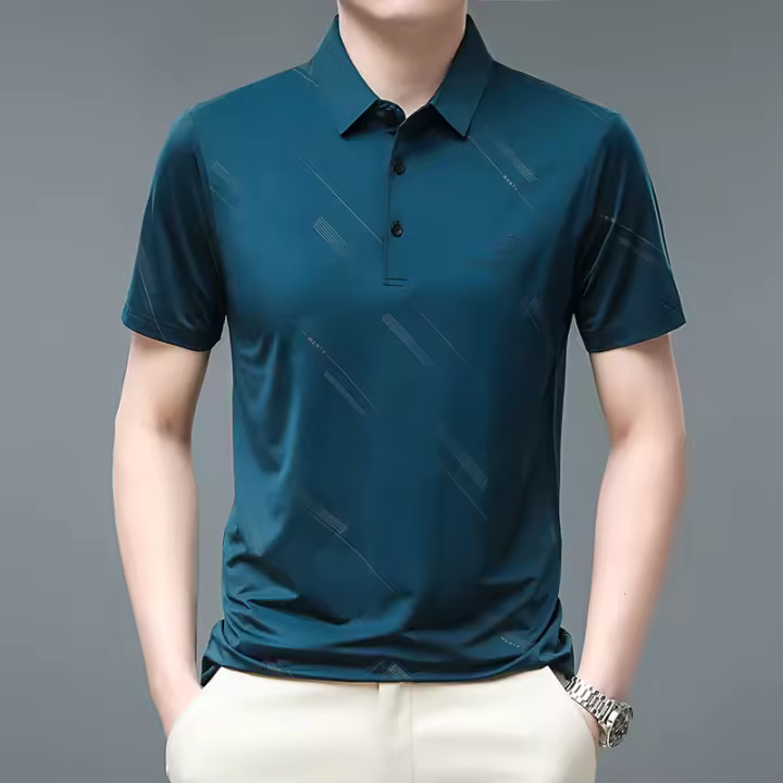 Nueva Camiseta Polo de Verano 2025 Color Sólido, Manga Corta, Estilo Casual, Talla Grande, Moda para Hombres - 1