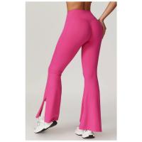 Pantalones acampanados de cintura alta para mujer, pantalones acampanados elásticos para gimnasio, ropa deportiva, botas cortas, mallas de Yoga - details 8