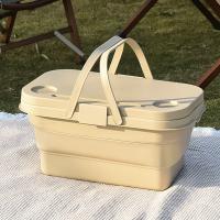 Caja de almacenamiento plegable de plástico para exteriores, mesa de Camping, cesta de Picnic impermeable de gran capacidad con tapa abatible, cesta para artículos diversos, barbacoa - details 0