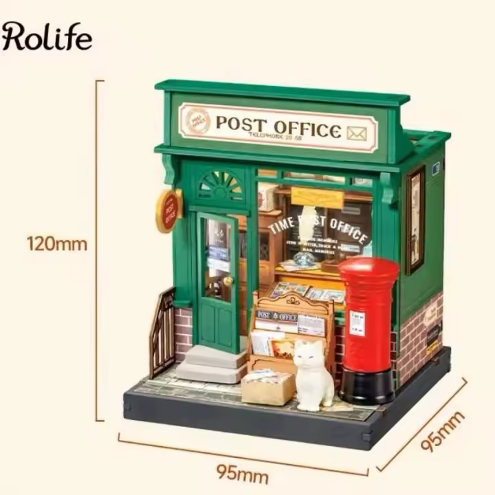 Robotime rolife DIY casa en miniatura siglo oficina de correos vacaciones en el mar restaurante Muse librería kit de patio de té elegante para adultos - 1