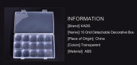 KADS-Caja decorativa desmontable para manicura, estuche de almacenamiento independiente para decoración de uñas, diamantes de imitación, 15 piezas - details 1