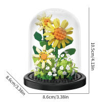 Children's building block toys handmade DIY sunflower accessories plant bouquets girl assembly puzzle desktop decoration - details 14