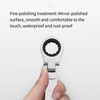 Llave de trinquete de apariencia compacta, diseño plegable, llave de trinquete de Material metálico, 4 colores disponibles, giratoria de 180 grados - details 3