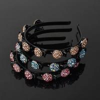Diadema fija con flequillo de diamantes de imitación antideslizante, accesorios para el cabello dulces, bandas para el cabello con Clips, tocado de estilo coreano, Aro para el cabello brillante - details 1