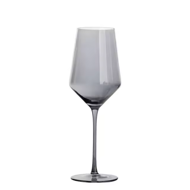 Copa de vino con boca oblicua, copa gris dorada, copa de enterrar de Burdeos, Bar, regalo familiar, boda, 2 uds. - 1