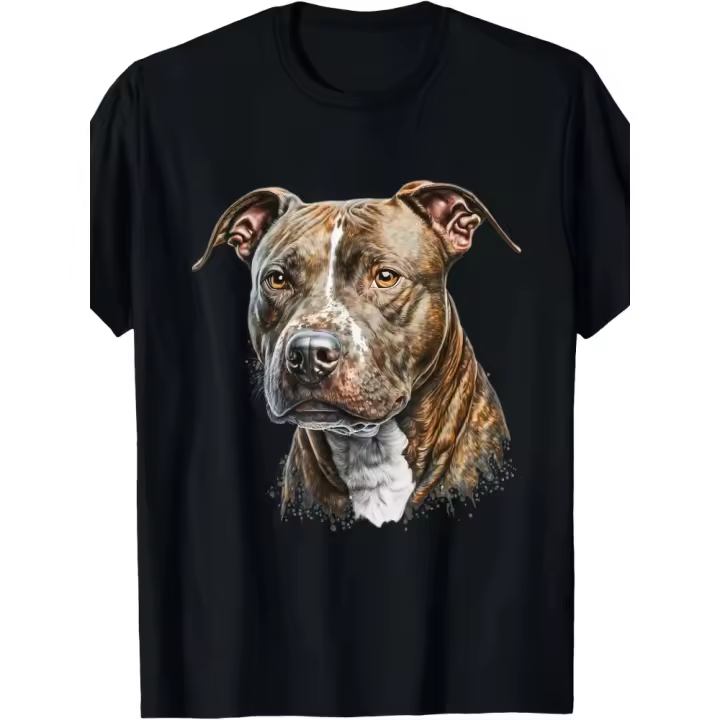 Camiseta clásica de algodón para hombre con estampado de perro detallado - 100% algodón, manga corta, cuello redondo - 1