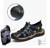 Sandalias de piel auténtica para hombre, zapatos informales para la playa, calzado deportivo antideslizante para exteriores, zapatos romanos de talla grande 38-48 - details 8