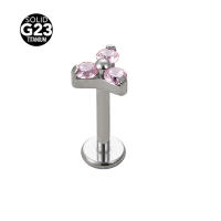 Pendientes de titanio G23 para mujer, Piercing Labret, flor de circón, Ópalo, 16G, F316, 2 piezas, nuevo, 2023 - details 7