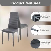 Sillas de Comedor Juego de 4 Sillas de Metal para Cocina, Silla de Mesa Comoda Silla con Asiento Tapizado, Negro - details 154