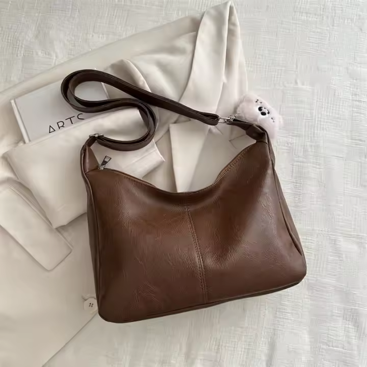 Bolso de hombro de cuero suave de gran capacidad para mujer, versión coreana a la moda, bolso de mano versátil para ir al trabajo, primavera - 1