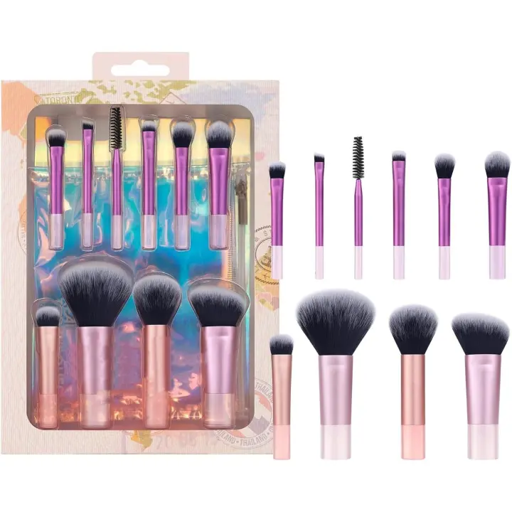 Kit de minibrochas Real Technique Travel Fantasy, brochas de maquillaje para sombras de ojos, iluminadores, juego de 11 piezas - 1