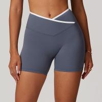 Pantalones cortos de Yoga cruzados de cintura alta, ajustados y Nude, pantalones deportivos de levantamiento de cadera de melocotón, pantalones de Fitness al aire libre para mujer - details 5