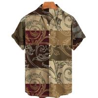 Camisa hawaiana de manga corta holgada informal para hombre, transpirable, estampado retro 3D, ropa de playa, verano, 2023 - details 9