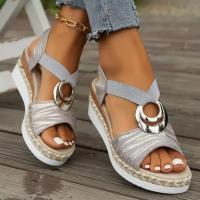 Sandalias cuña mujer,Sandalias plataforma estampado serpiente,Zapatos gladiador,Comodidad casual,Tacón medio,Verano - details 0