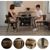 Juego de 2 Sillas de Comedor Vintage Tapizadas en Gamuza sin Reposabrazos con Patas Metálicas para Cocina Salón Dormitorio - details 3