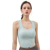Ropa de Yoga para deportes de verano, chaleco de yoga para exteriores, sujetador transpirable, cubierta de fitness a prueba de golpes para mujer, top de fitness para pechos - details 0